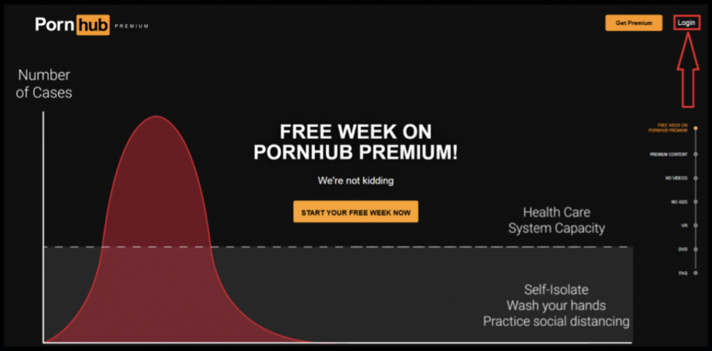 PornoHub Premium login button